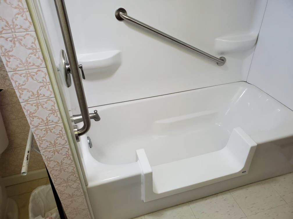 Completed walk-in shower conversion