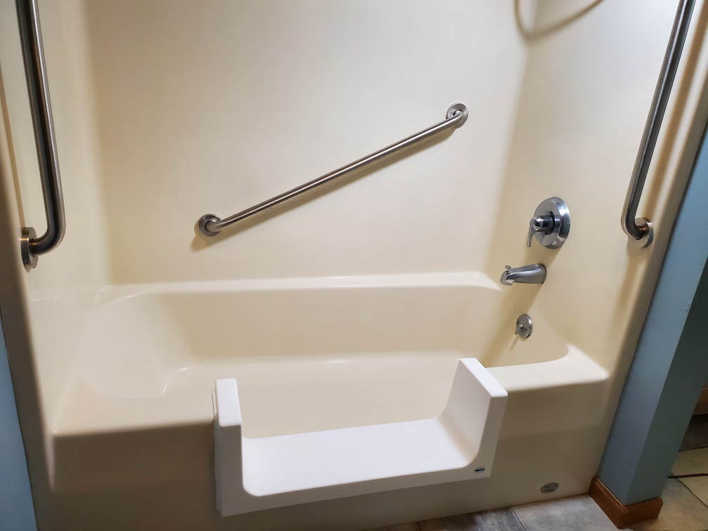 Completed walk-in shower conversion