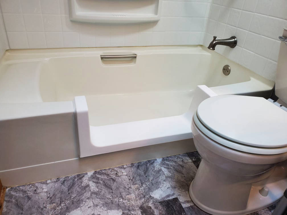 Completed walk-in shower conversion