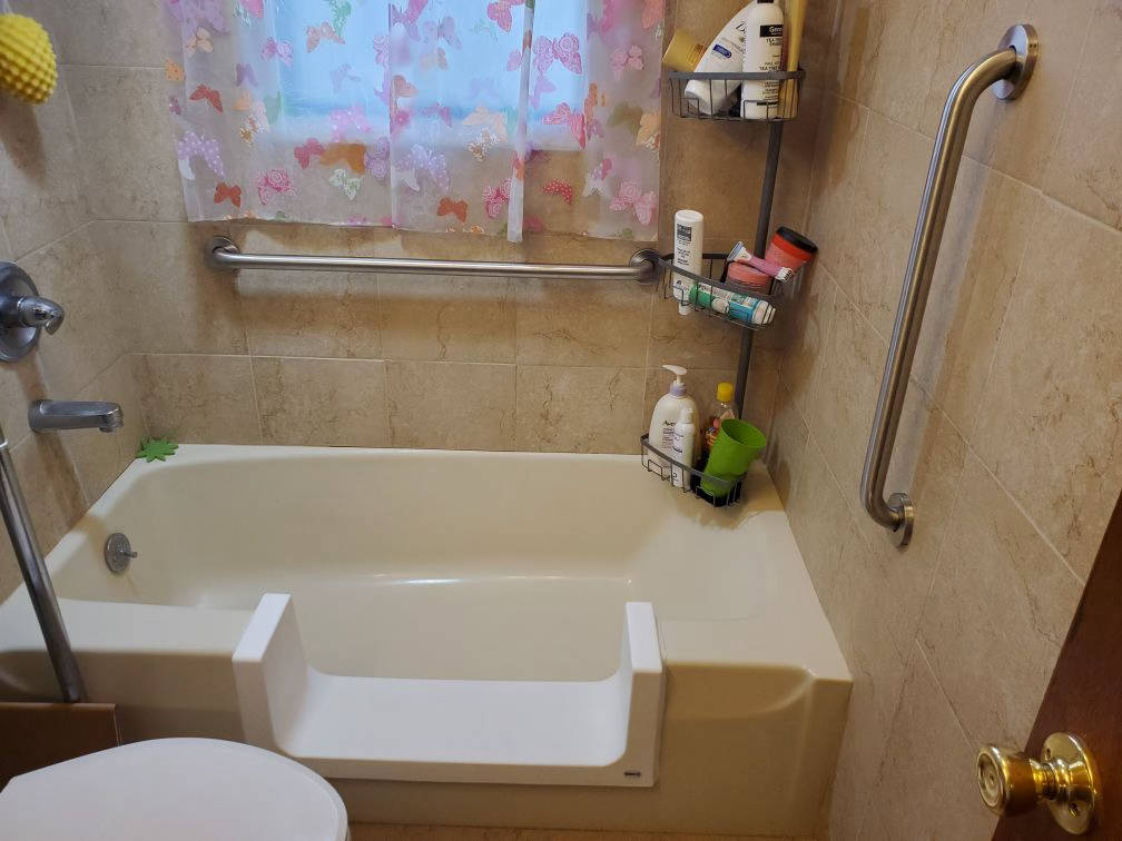 Completed walk-in shower conversion