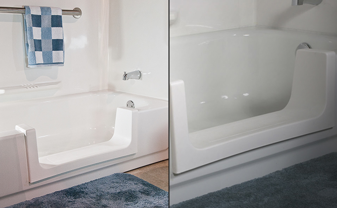 Completed walk-in shower conversion