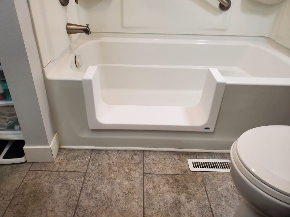 Completed walk-in shower conversion