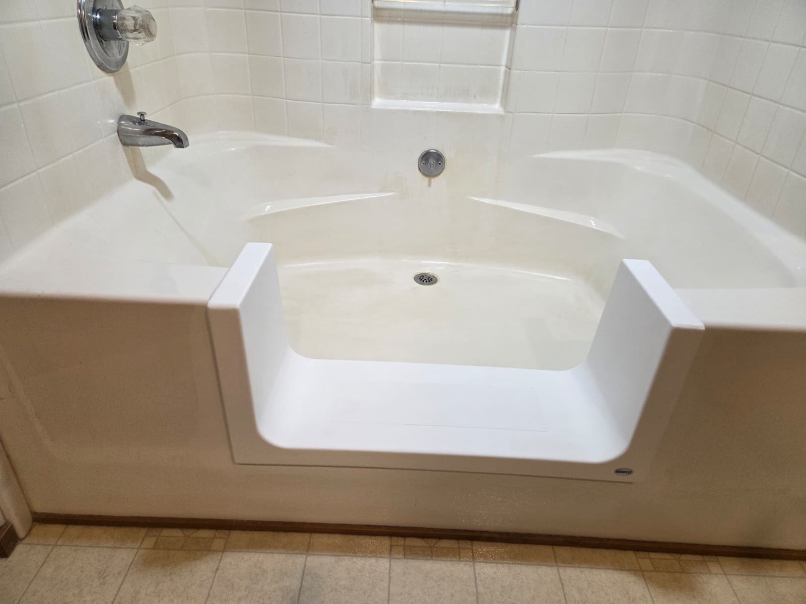 Completed walk-in shower conversion