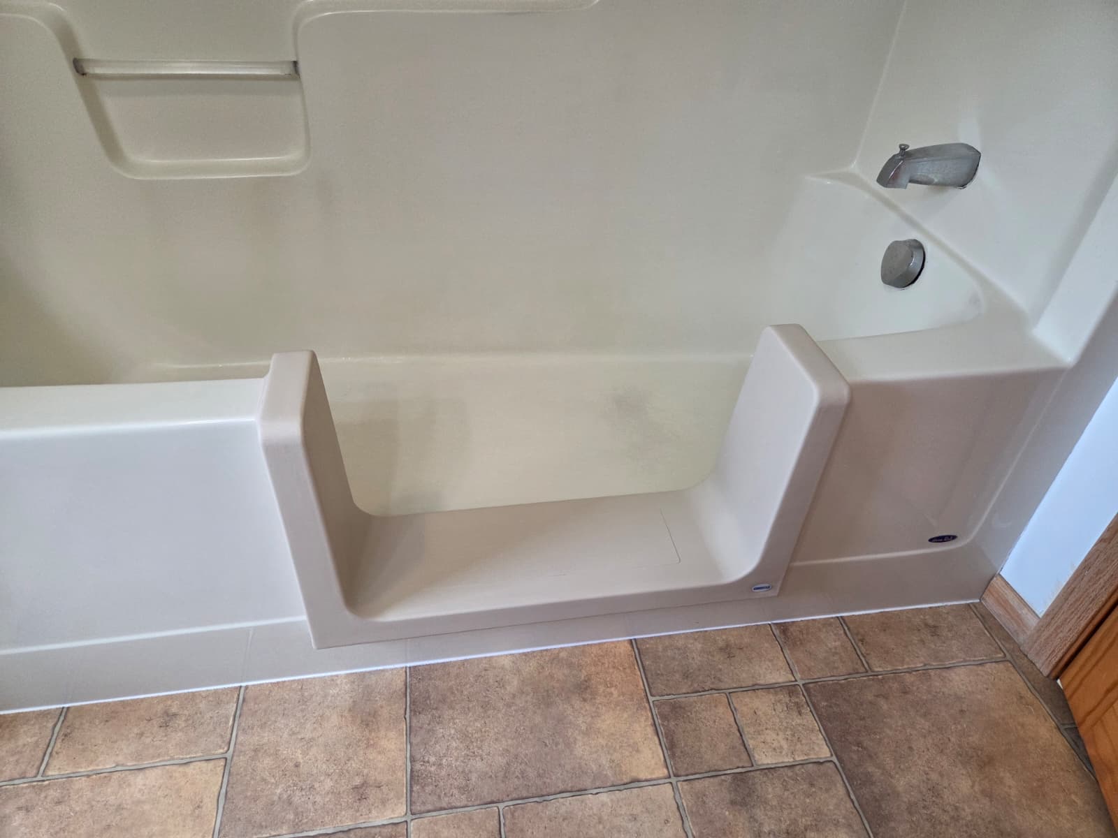 Completed walk-in shower conversion
