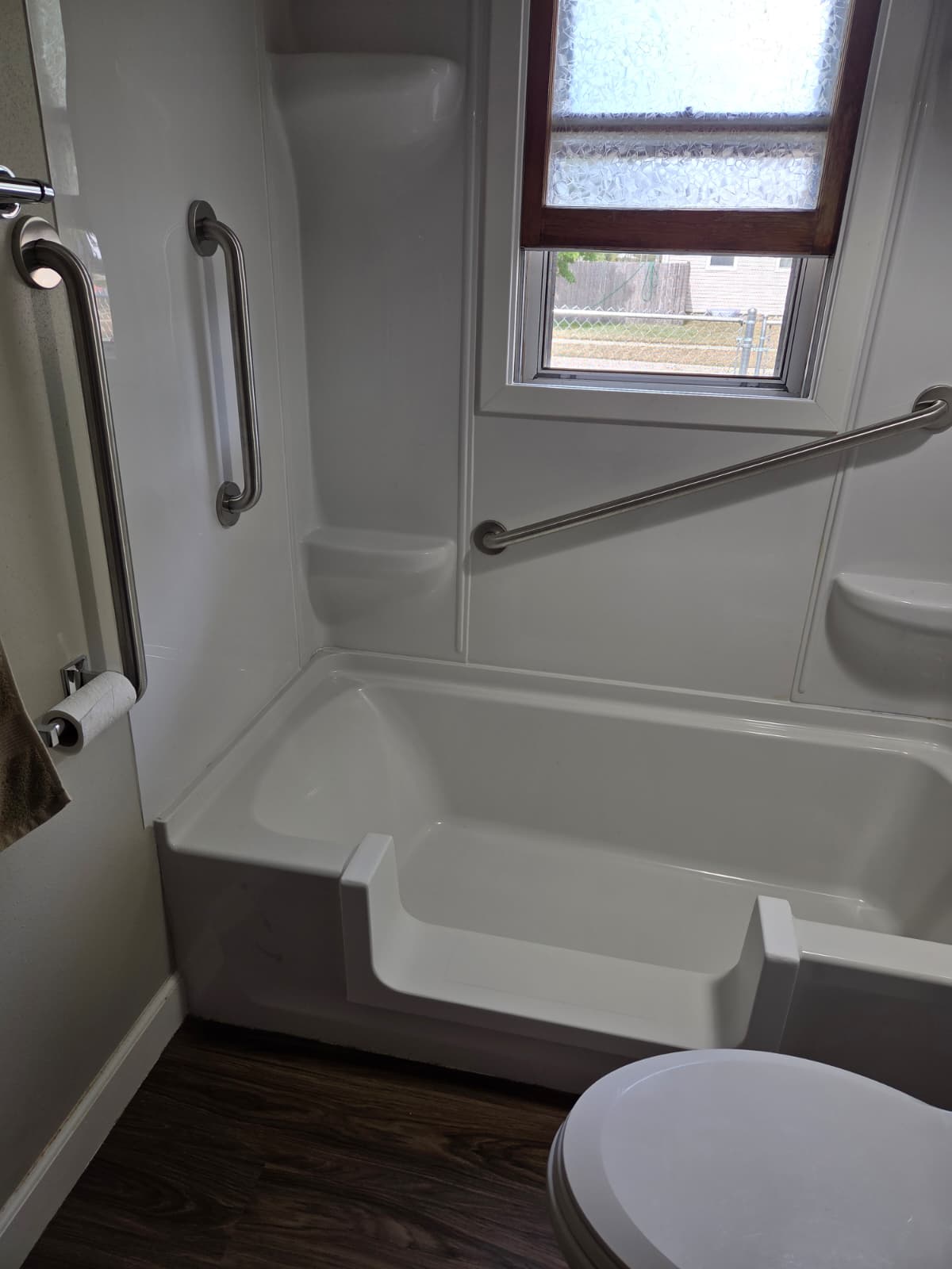 Completed walk-in shower conversion