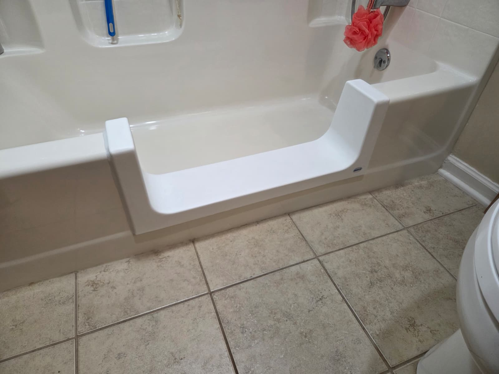 Completed walk-in shower conversion