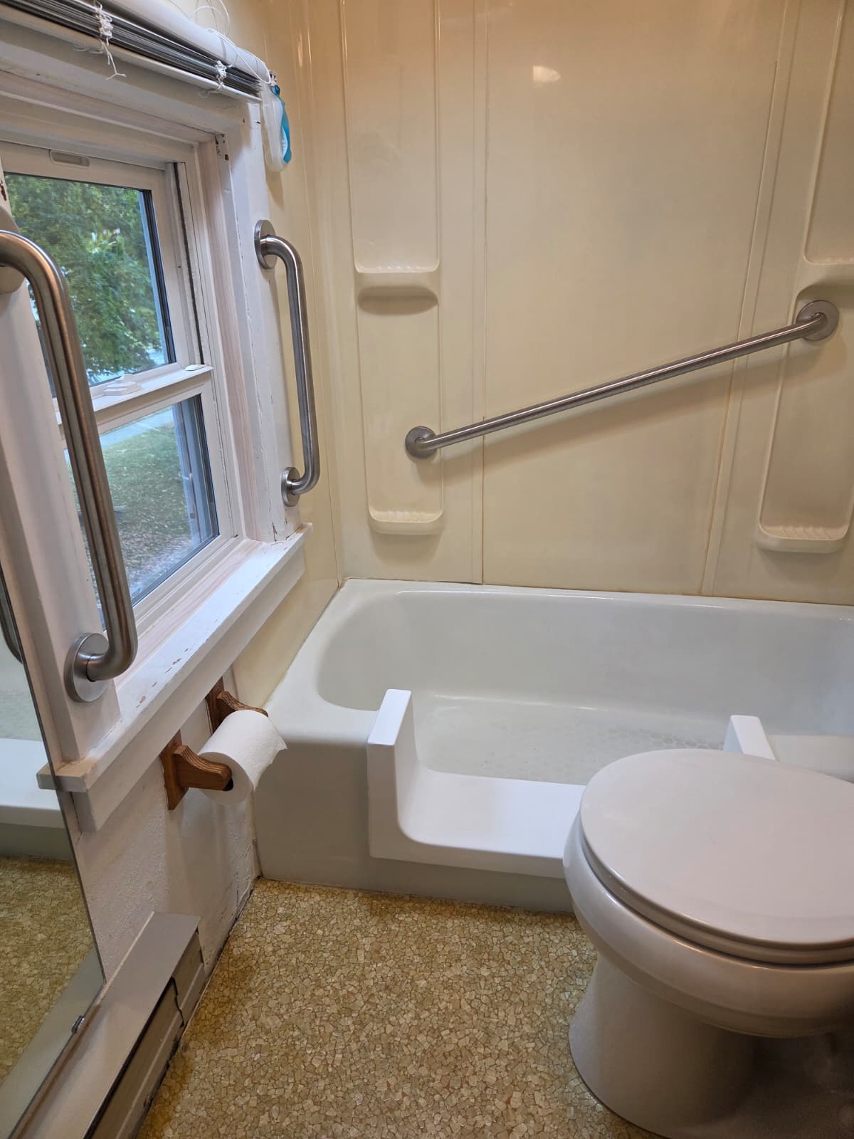 Completed walk-in shower conversion