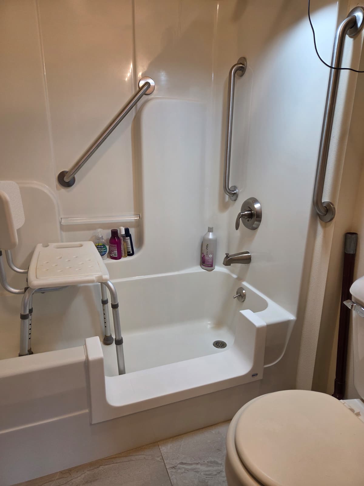 Completed walk-in shower conversion