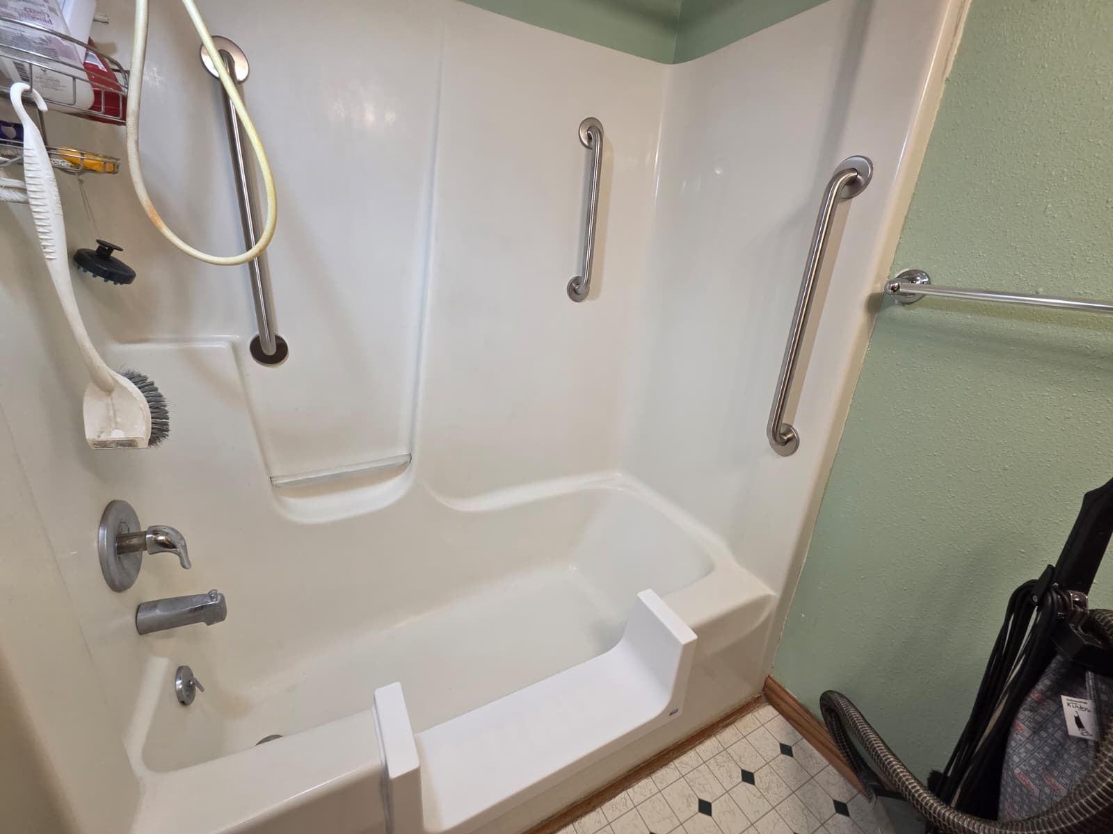 Completed walk-in shower conversion