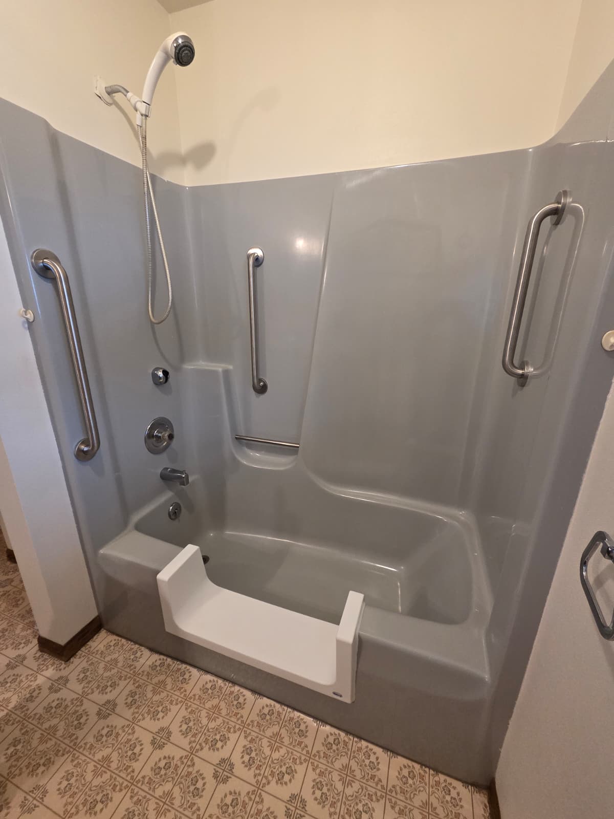Completed walk-in shower conversion